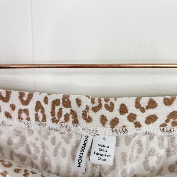 Nordstrom Leopard Print Pajama Pants Cream Tan Small S Womens Animal Intimates - Picture 9 of 10